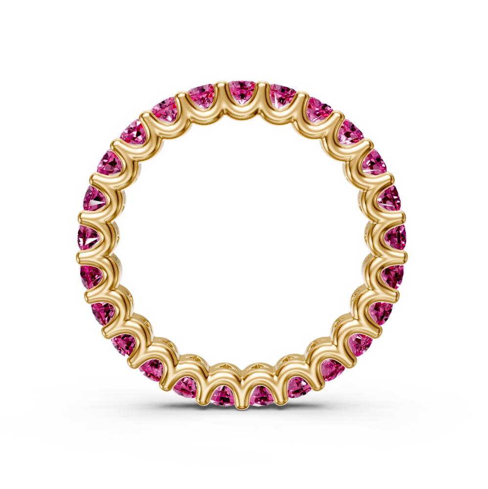 Pink Sapphire Band Ring in Yellow Gold