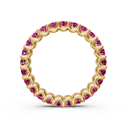 Pink Sapphire Band Ring in Yellow Gold