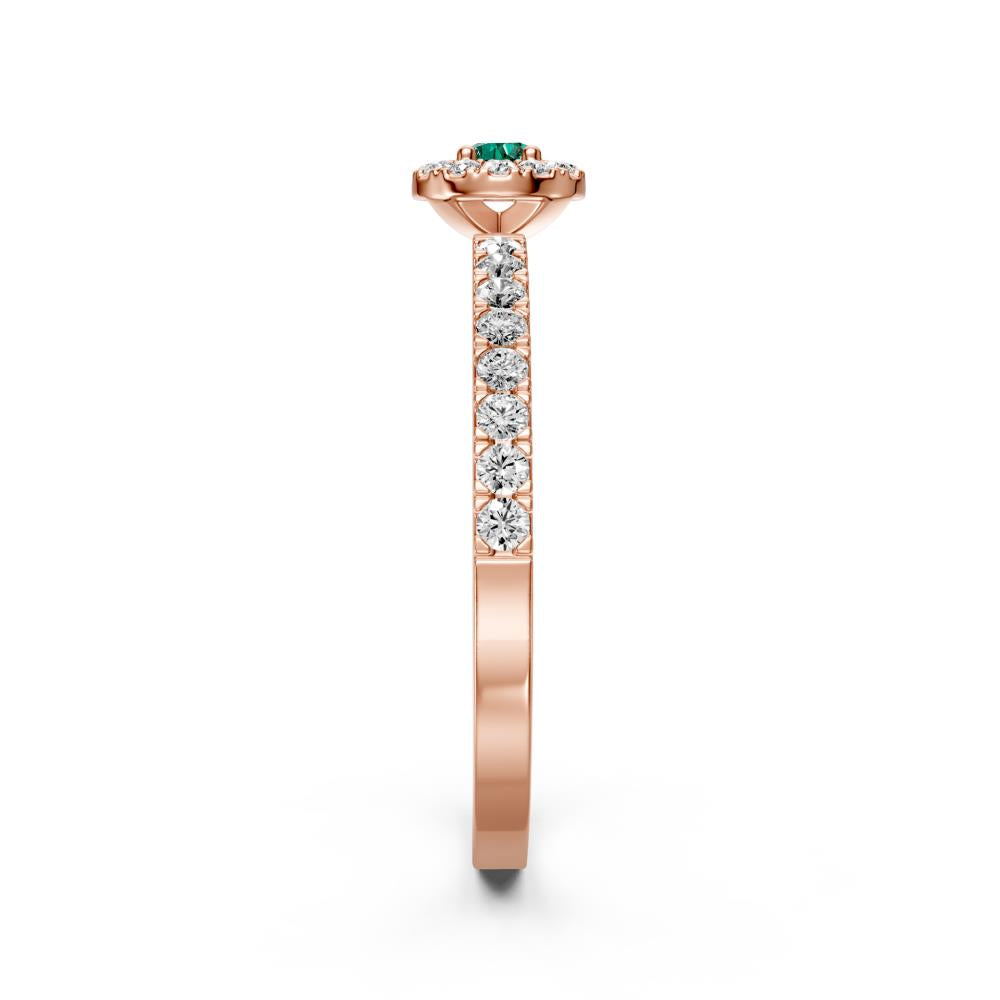 Diamond Ring with Sapphire in Rose Gold