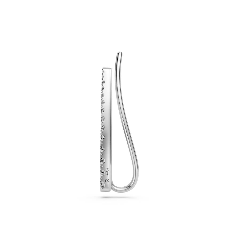 Arc Diamond Earrings in White Gold