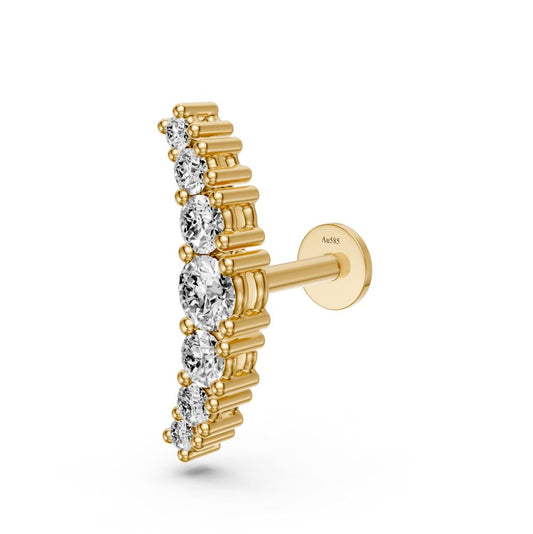 Geltono aukso veriamas auskaras su deimantais R25950725