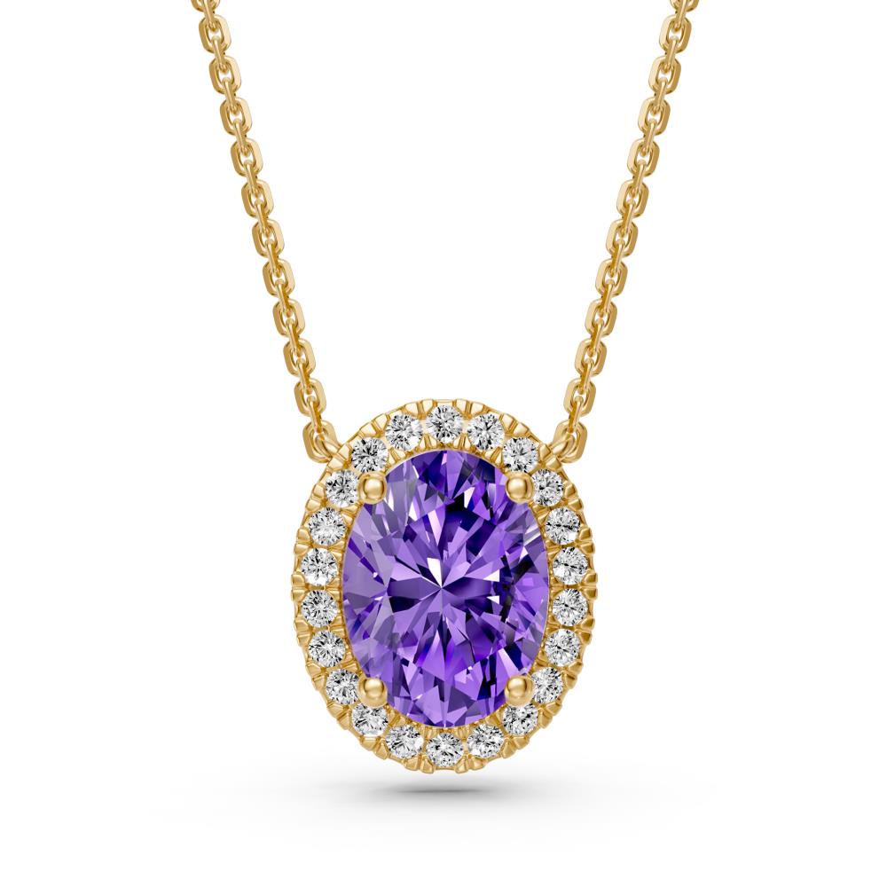 Yellow Gold Necklace with Tanzanite Stone