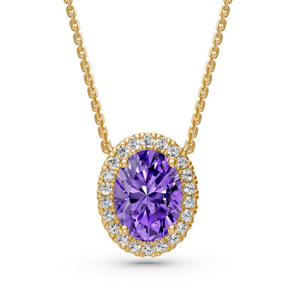 Yellow Gold Necklace with Tanzanite Stone