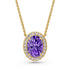 Yellow Gold Necklace with Tanzanite Stone