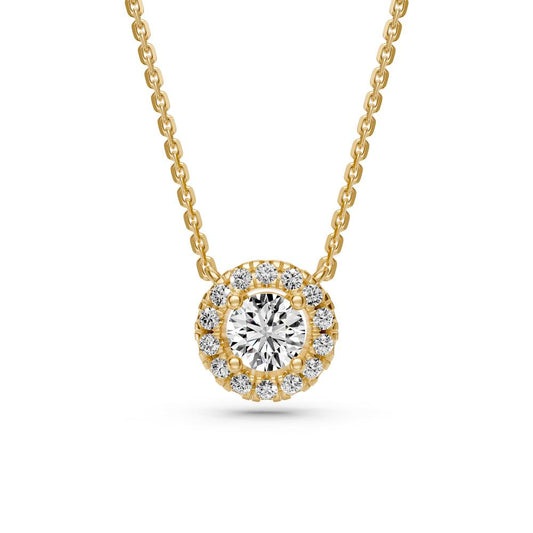 Balto aukso kaklo papuošalas su deimantais, 0.15ct R14571024