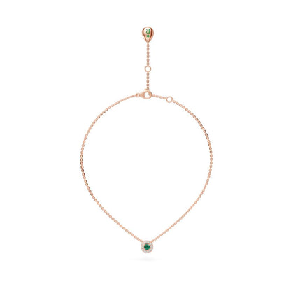Rose Gold Necklace with Green Sapphire