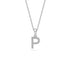 Diamond Letter P Pendant in White Gold