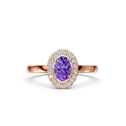 Diamond Ring with Tanzanite in Rose Gold