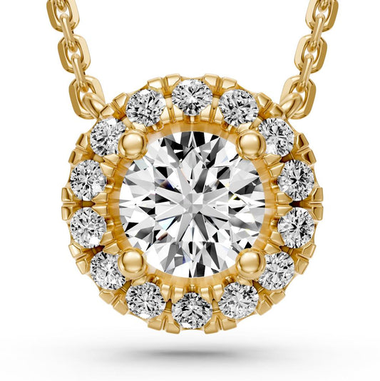 Balto aukso kaklo papuošalas su deimantais, 0.15ct R14571024