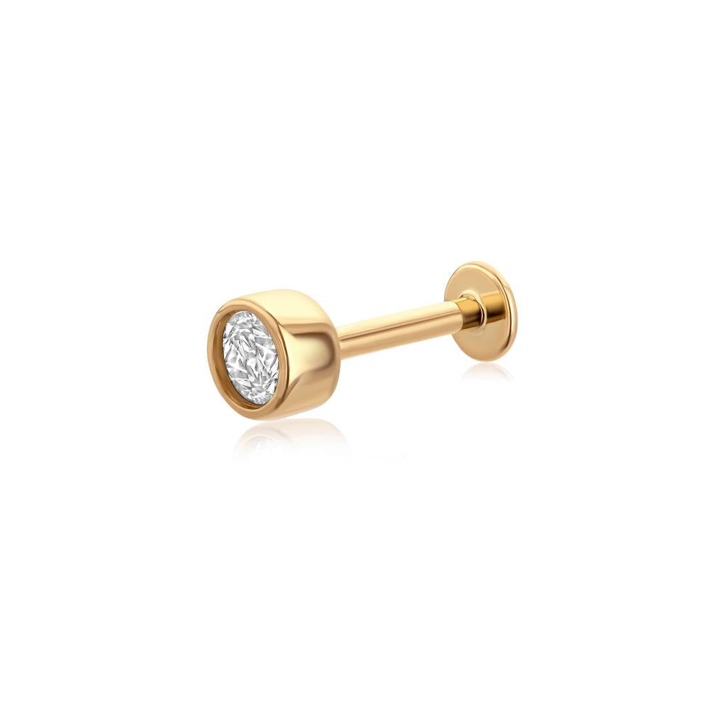 Solo Diamond Piercing in Yellow Gold