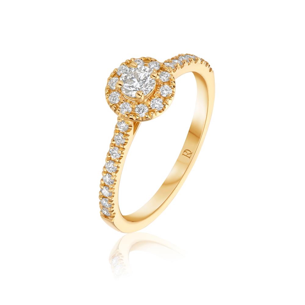 Geltono aukso žiedas su deimantais NA0450