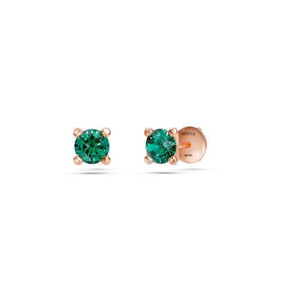 Green Sapphire Earring in Rose Gold