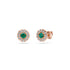 Green Sapphire and Diamonds Earrings in Rose Gold