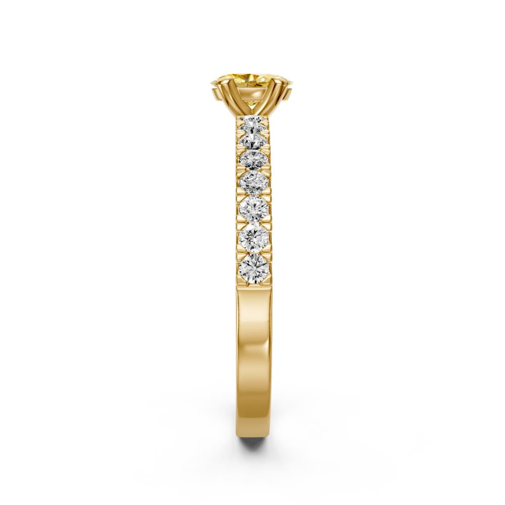 Sapphire Band Ring with Diamonds in Yellow Gold