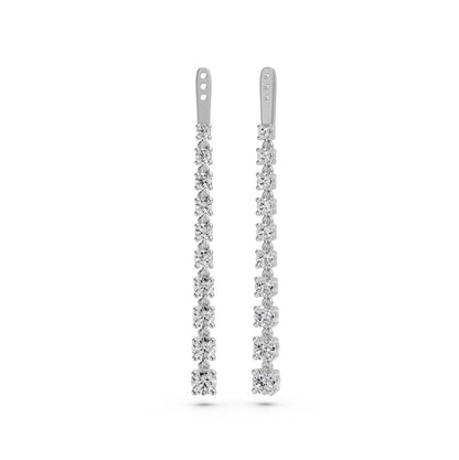 Diamond Drop Earrings in White Gold