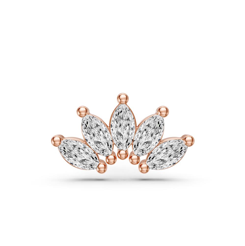 Diamond Piercing in Rose Gold "Crown"