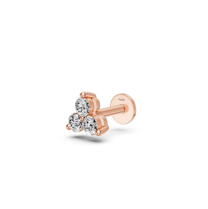 Trilapis piercing veriamas auskaras su deimantais 0,12ct R25280725