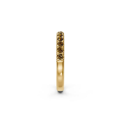 Cognac Diamond Band Ring in Yellow Gold - Slim