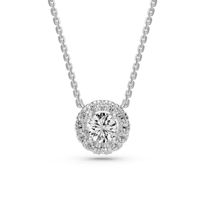 Balto aukso kaklo papuošalas su deimantais, 0.25ct R14621024