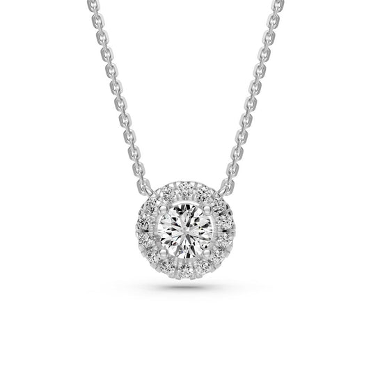 Balto aukso kaklo papuošalas su deimantais, 0.25ct R14621024