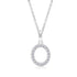 Diamond Letter O Pendant in White Gold