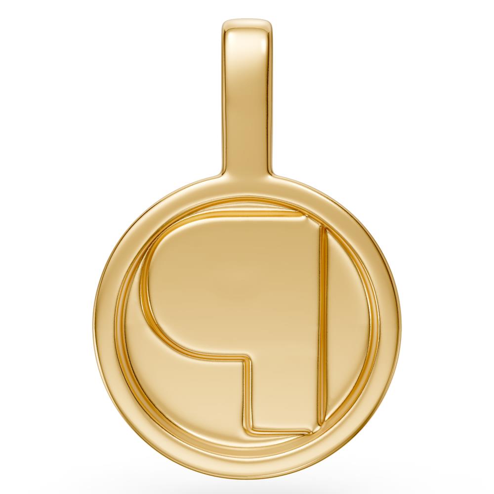 Diamond Letter P Pendant in Yellow Gold