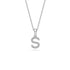 Mini Diamond Letter S Pendant in White Gold