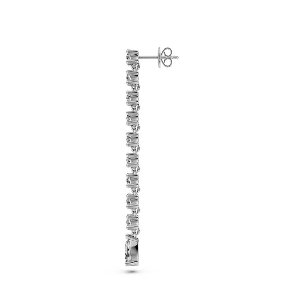 Diamond Drop Earrings in White Gold