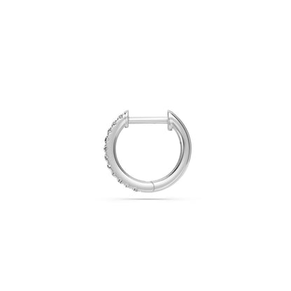 Diamond Hoop Earrings in White Gold