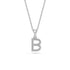 Mini Diamond Letter B Pendant in White Gold