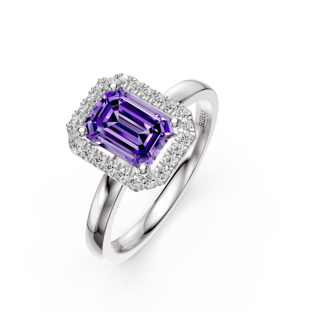 Tanzanite Diamond Ring in White Gold
