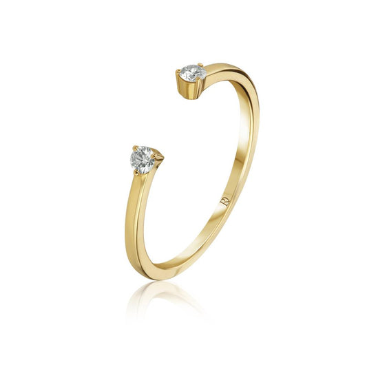 Geltono aukso žiedas su deimantais JFA7515