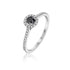 Black Diamond Ring in White Gold