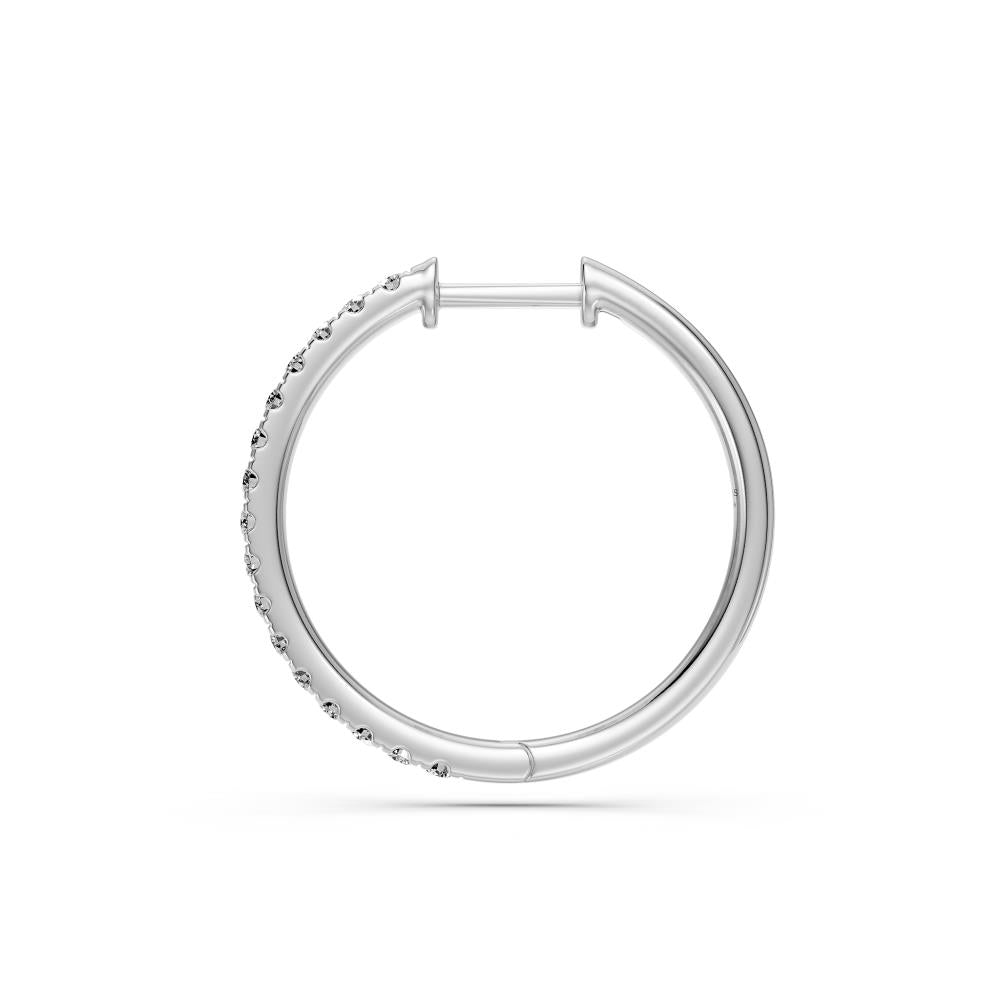 Diamond Hoop Earrings in White Gold