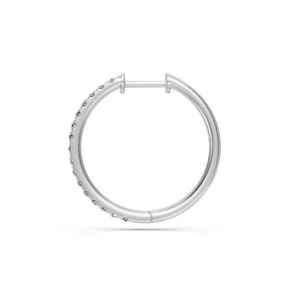 Diamond Hoop Earrings in White Gold