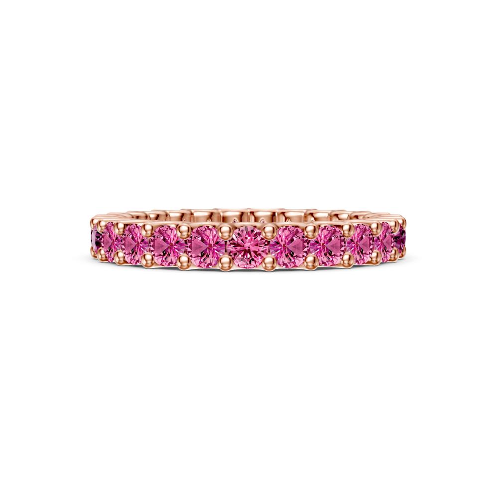 Pink Sapphire Band Ring in Rose Gold