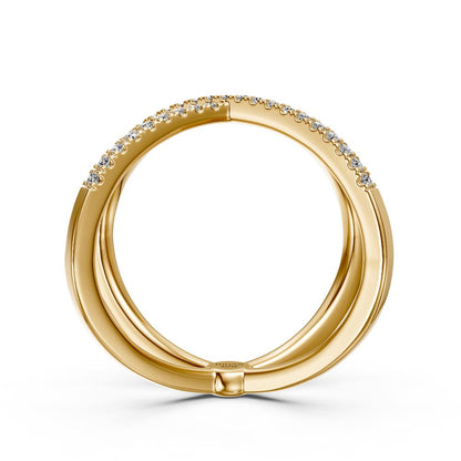 Diamond Ring "X" in Yellow Gold