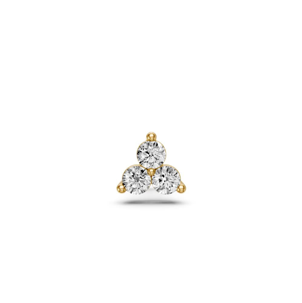 Trilapis piercing veriamas auskaras su deimantais 0,12ct R25270725