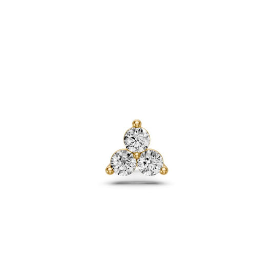 Trilapis piercing veriamas auskaras su deimantais 0,12ct R25270725