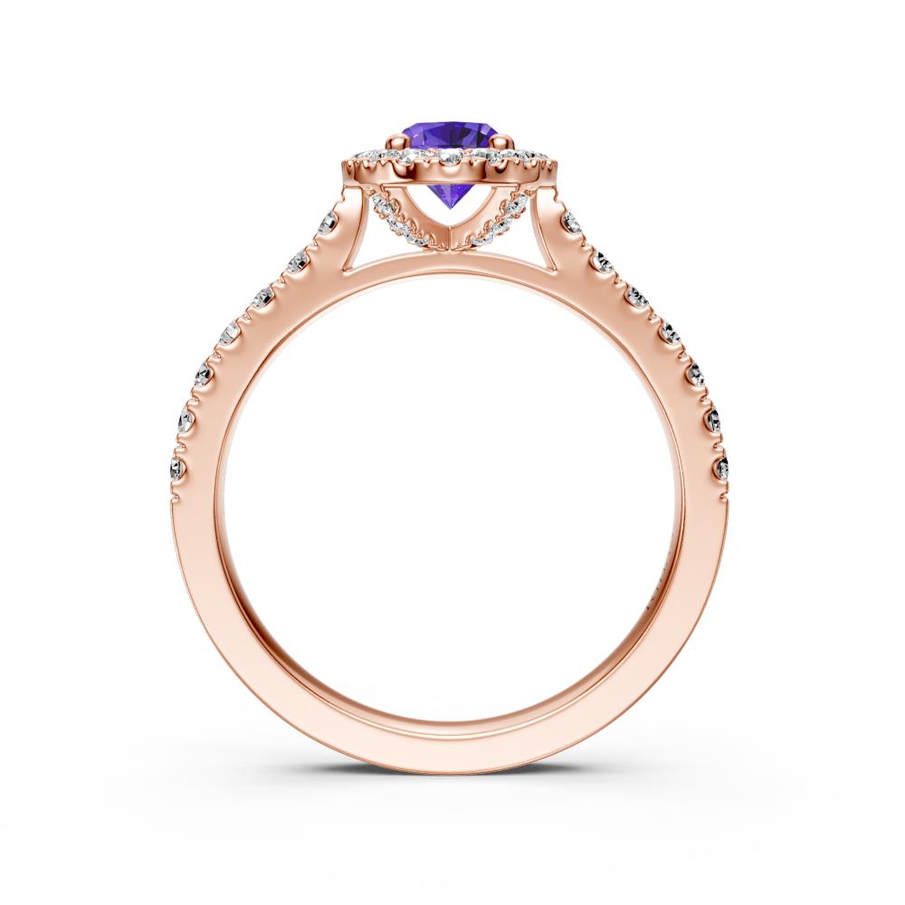 Diamond Ring with Tanzanite in Rose Gold