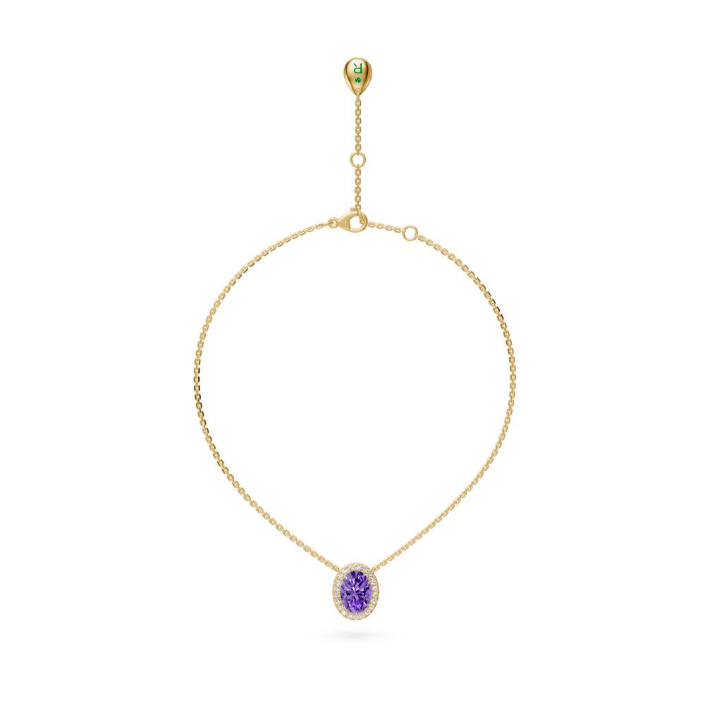 Yellow Gold Necklace with Tanzanite Stone
