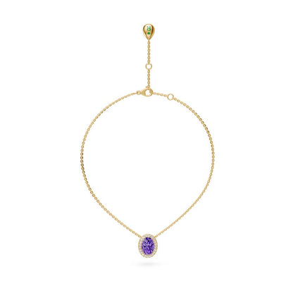 Yellow Gold Necklace with Tanzanite Stone