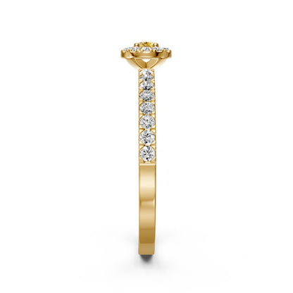 Diamond Ring with Yellow Sapphire in Yellow Gold