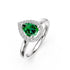 Diamond Ring with Tsavorites in White Gold