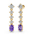 Diamond Earrings with Tanzanite in Yellow Gold