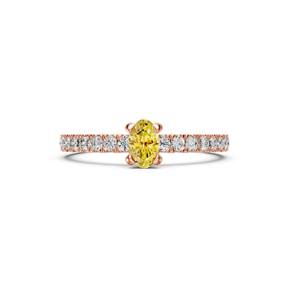 Sapphire Band Ring with Diamonds in Rose Gold