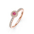 Diamond Ring with Pink Sapphire in Rose Gold