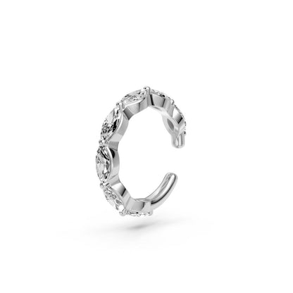 Balto aukso auskaras su deimantais "Cuff" JFA17216