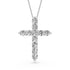 Diamond Cross Necklace in White Gold - Medium