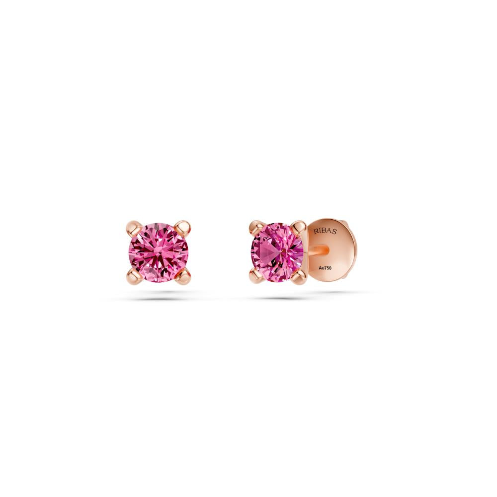 Pink Sapphire Earring in Rose Gold